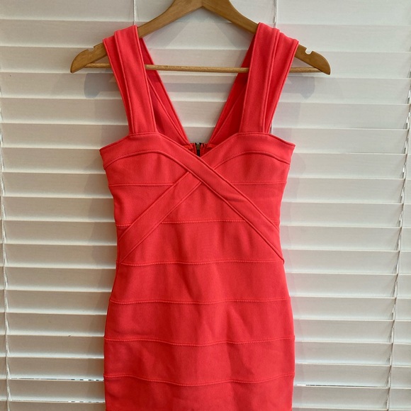 Topshop Petite Coral Bodycon Dress US 4 - Picture 4 of 9